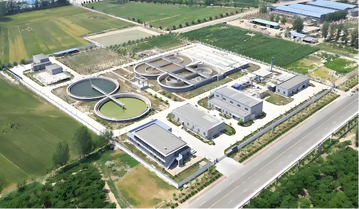 Arial view of water treatment plant in Wuhan